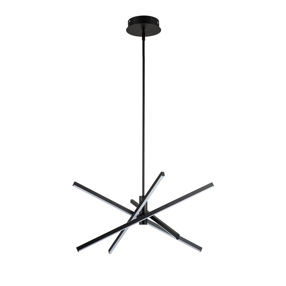 Luminaire suspendu linéaire en forme d'étoile de style moderne, en aluminium noir/or, avec LED, pour salon/salle à manger/cuisine.
