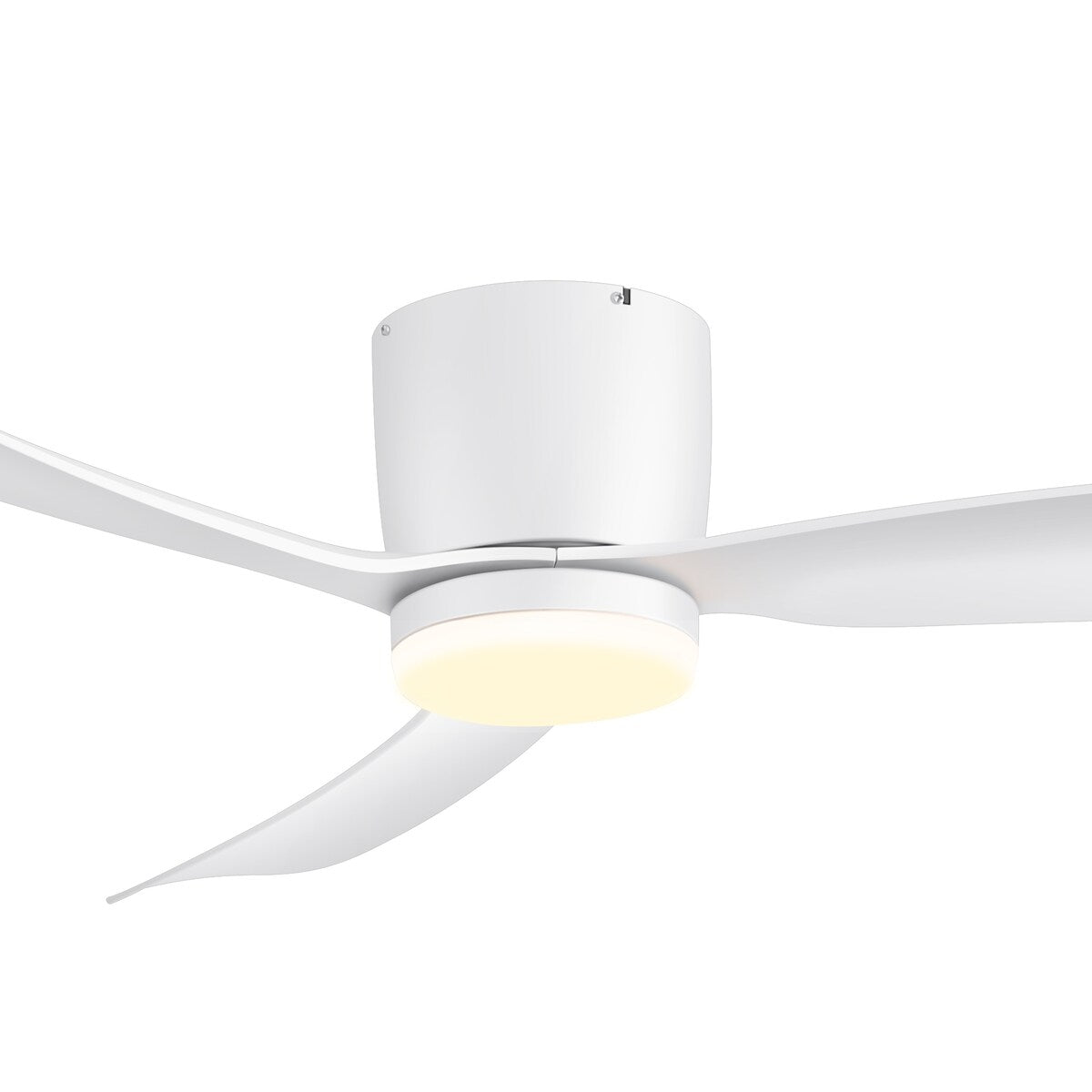 Ventilateur de plafond LED à montage encastré de 52 pouces noir/blanc avec télécommande (3 pales)