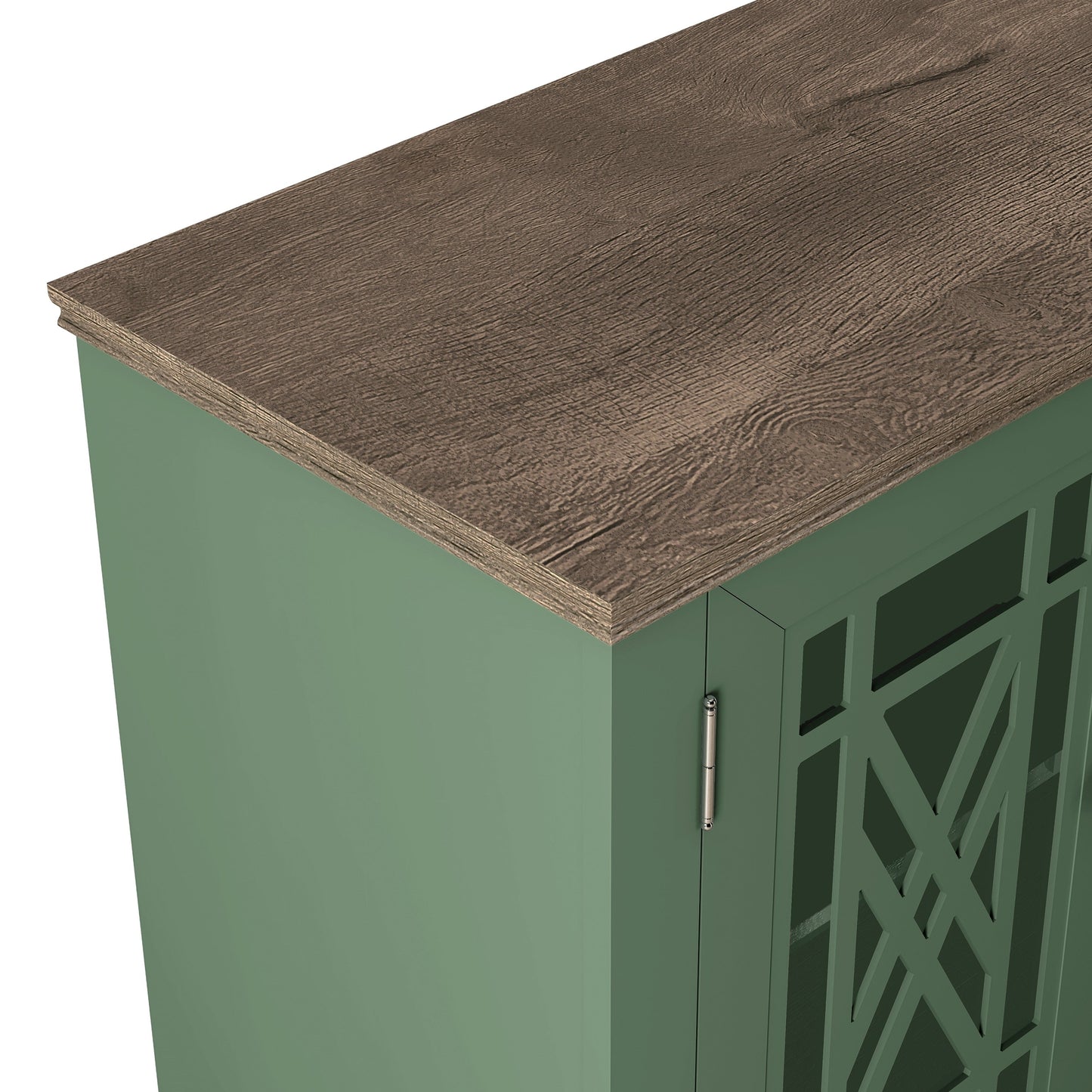 Buffet de cuisine de style vintage en bois, 63 pouces de largeur.