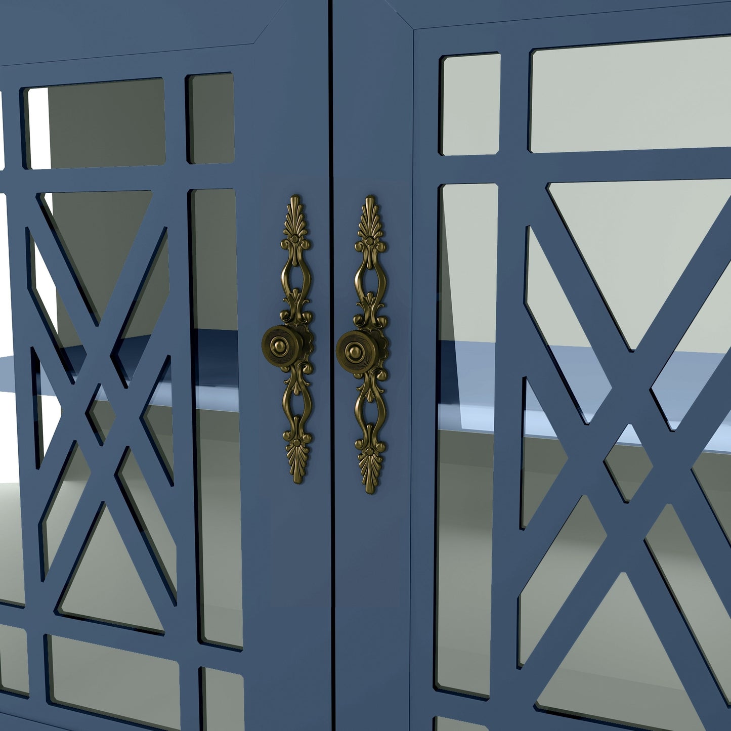 Buffet de cuisine de style vintage en bois, 63 pouces de largeur.