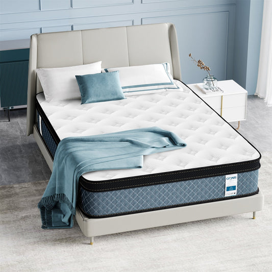Matelas hybride en mousse à mémoire de forme à refroidissement rapide, densité moyenne, livré dans une boîte (8 pouces)