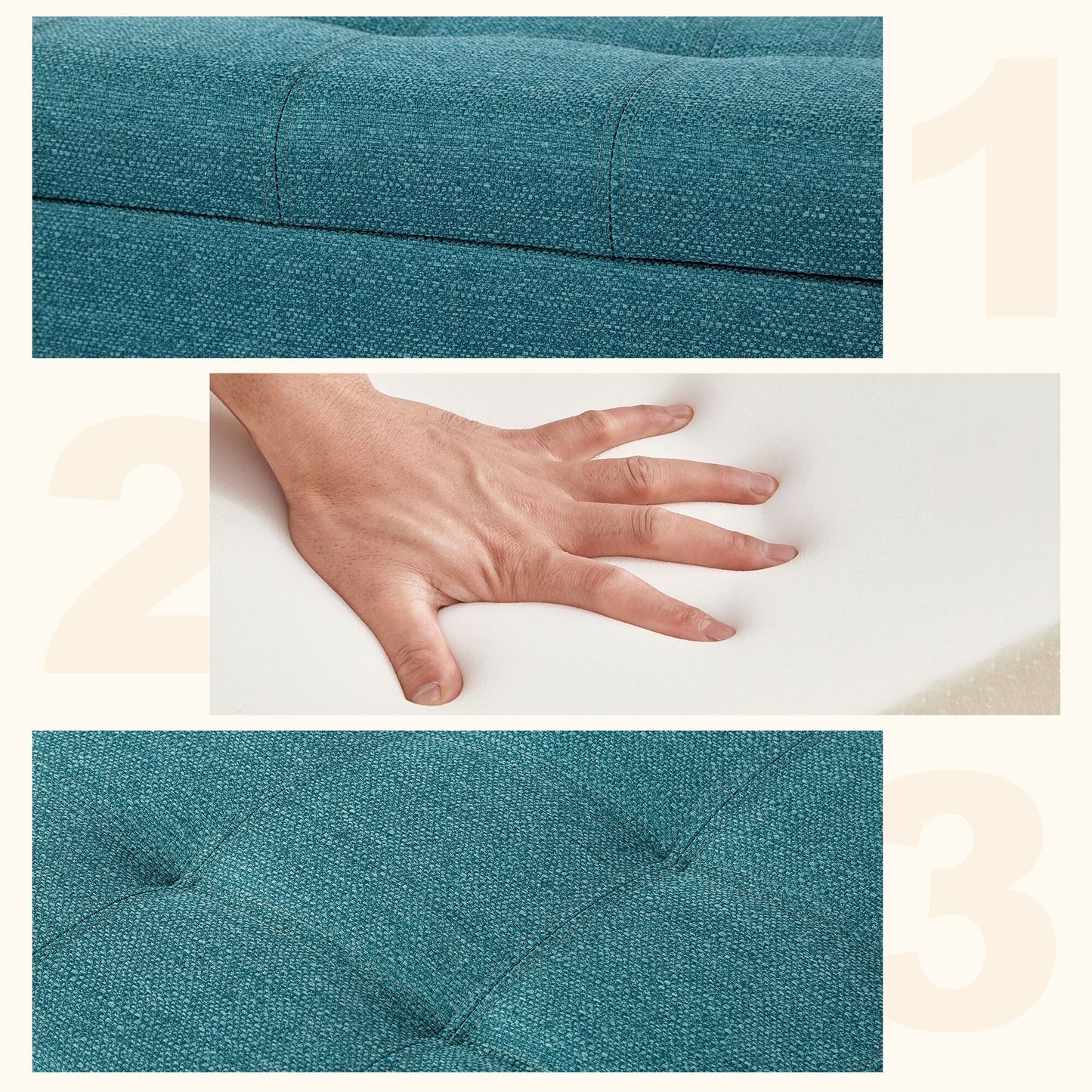 Tabouret coffre à rangement Adeco 50 en simili cuir