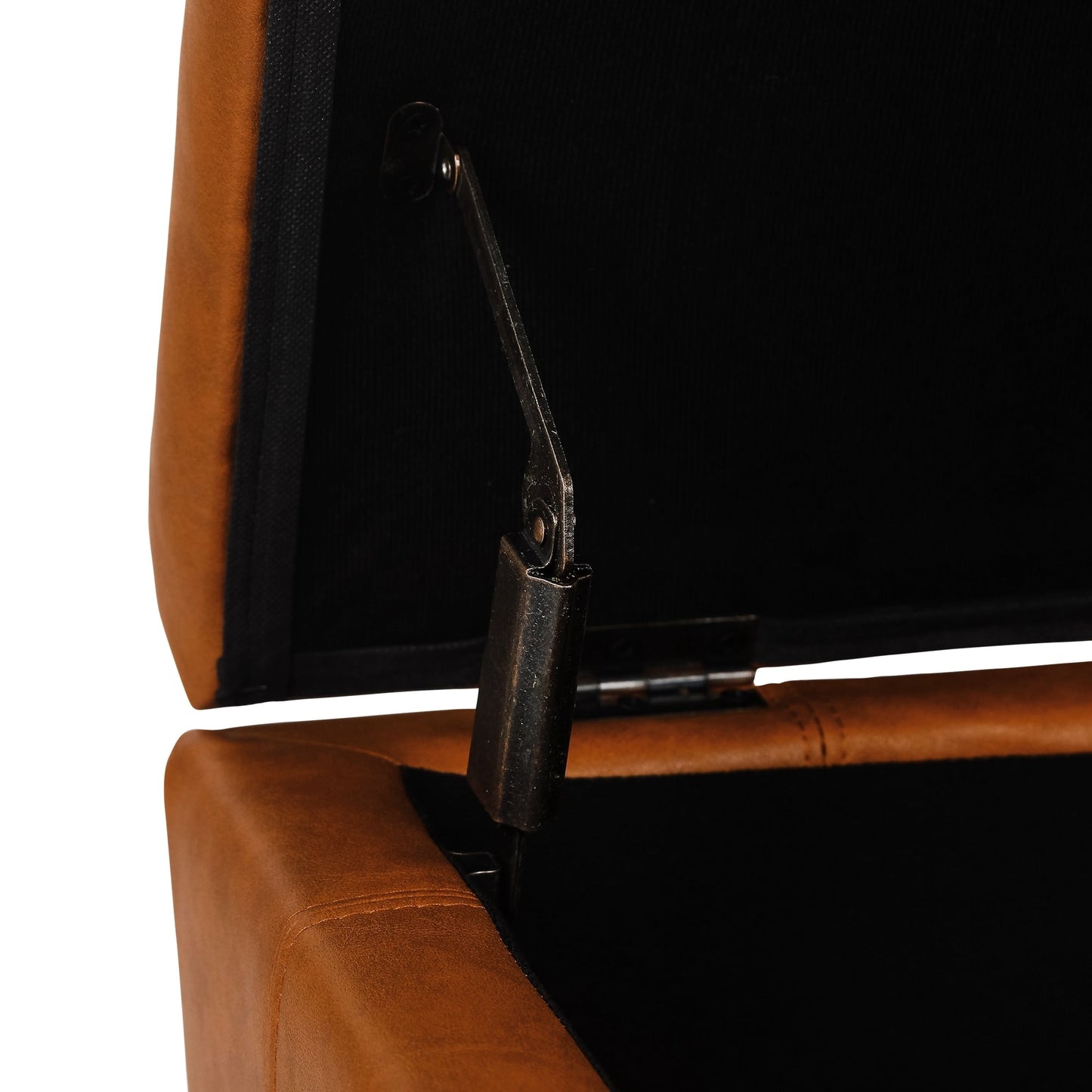 Tabouret coffre à rangement Adeco 50 en simili cuir