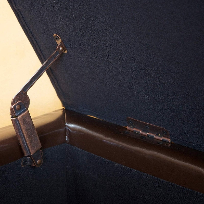 Tabouret coffre à rangement Adeco 50 en simili cuir