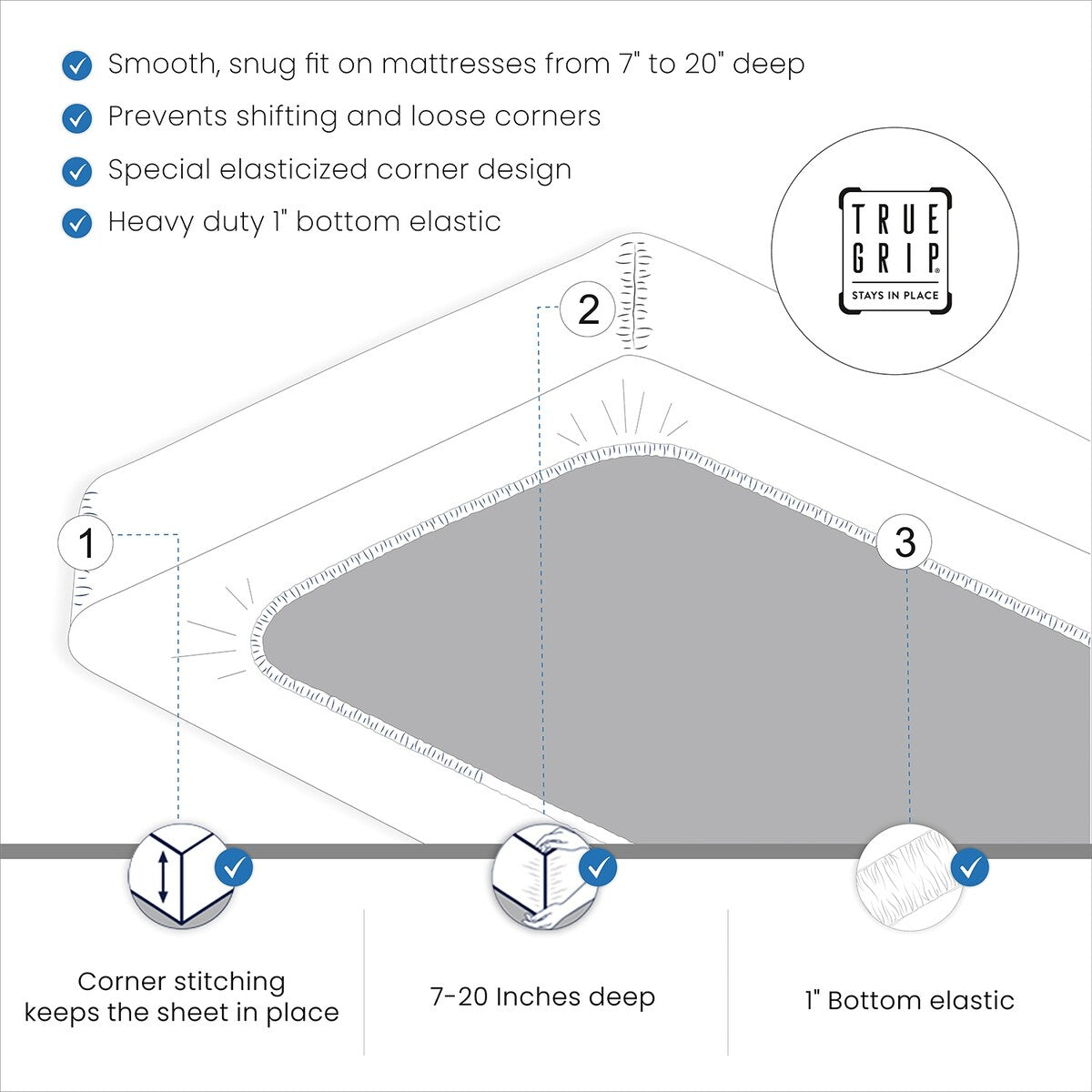 Jeu de draps en coton égyptien ultra-doux et soyeux Aireolux, 1000 fils au pouce carré