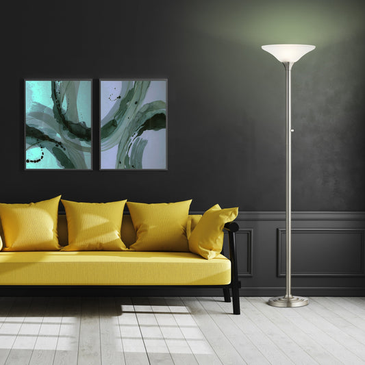 Artiva USA 71 Lampe Torchiere LED à poser avec abat-jours en verre martelé - 71