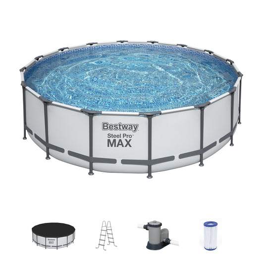 Piscine hors sol Bestway Steel Pro MAX ronde avec pompe et couverture