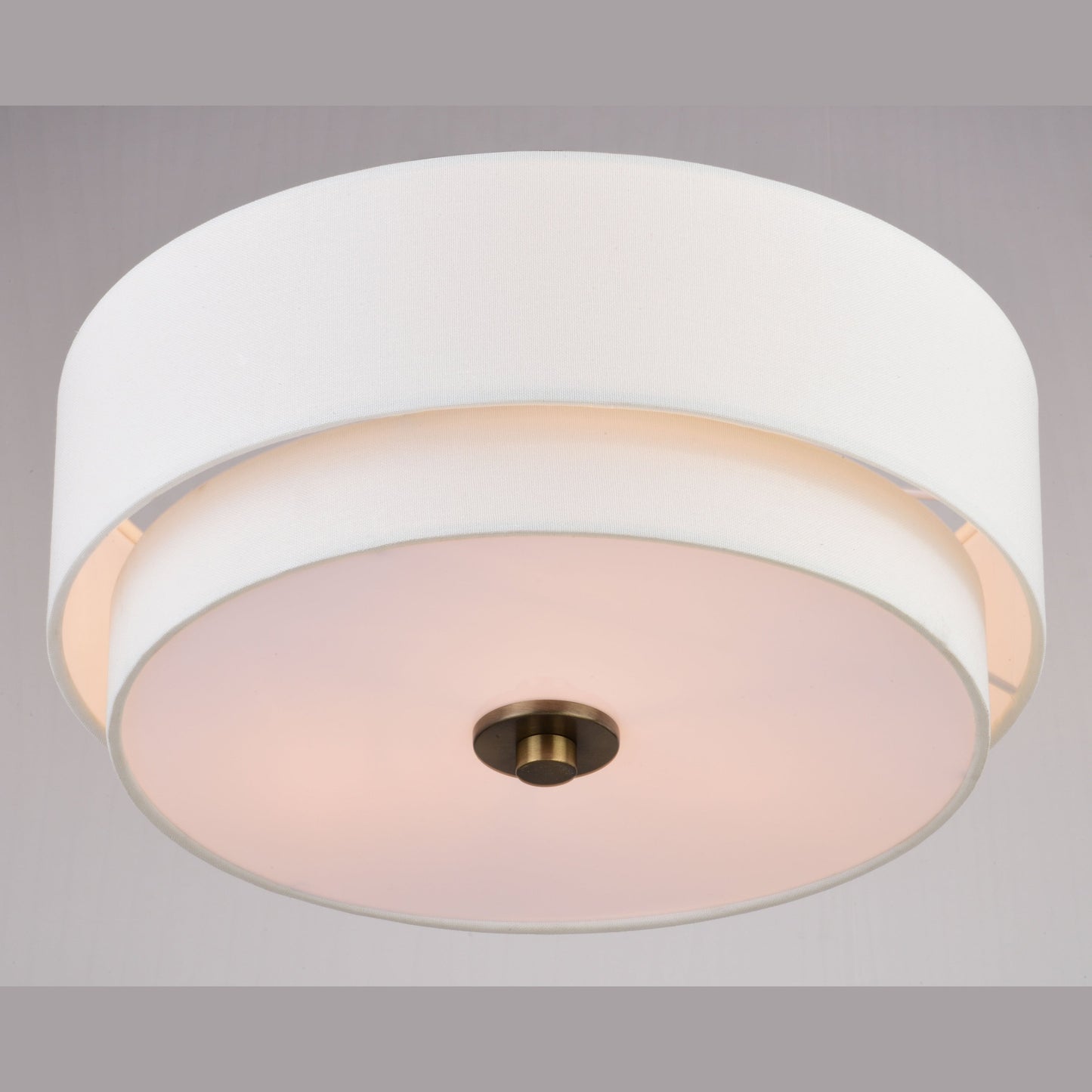 Luminaire de plafond à abat-jour en lin blanc, style moderne du milieu du siècle, de Burnaby