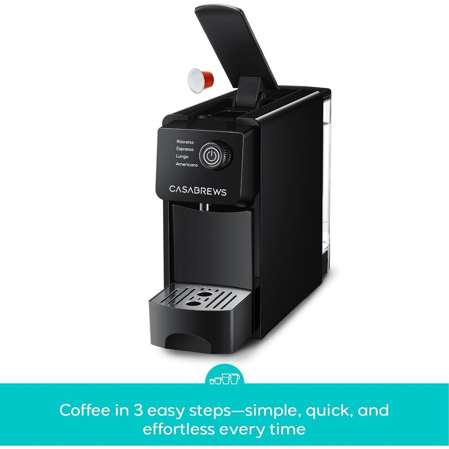 Machine à expresso CASABREWS CM7036E 20 Bar pour capsules Nespresso Original