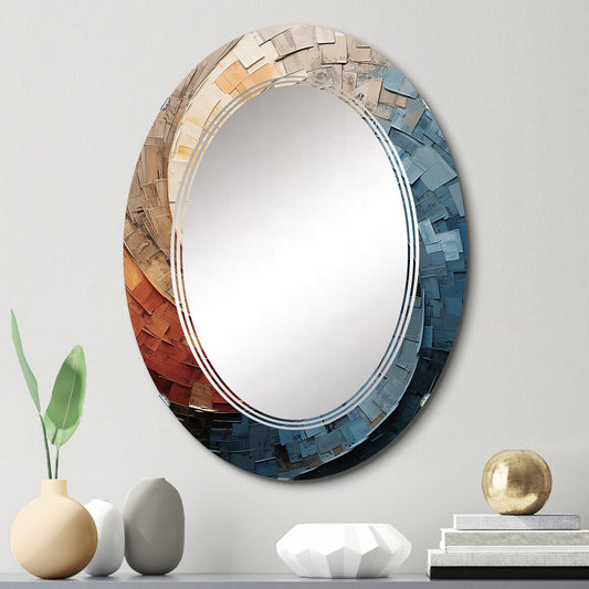 Designart Miroir mural abstrait moderne en spirale et en collage