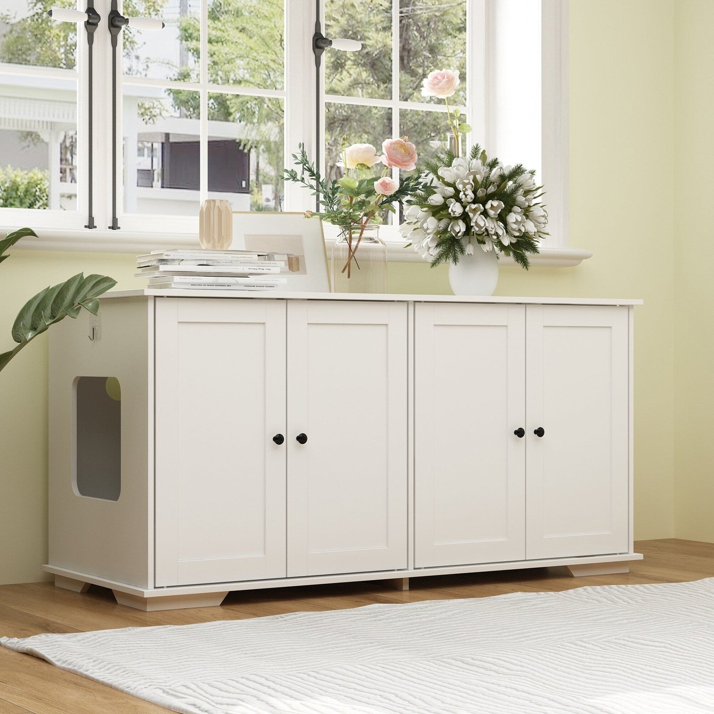 Meuble cache-litière pour chat, double, pour plus d'intimité pour vos animaux de compagnie