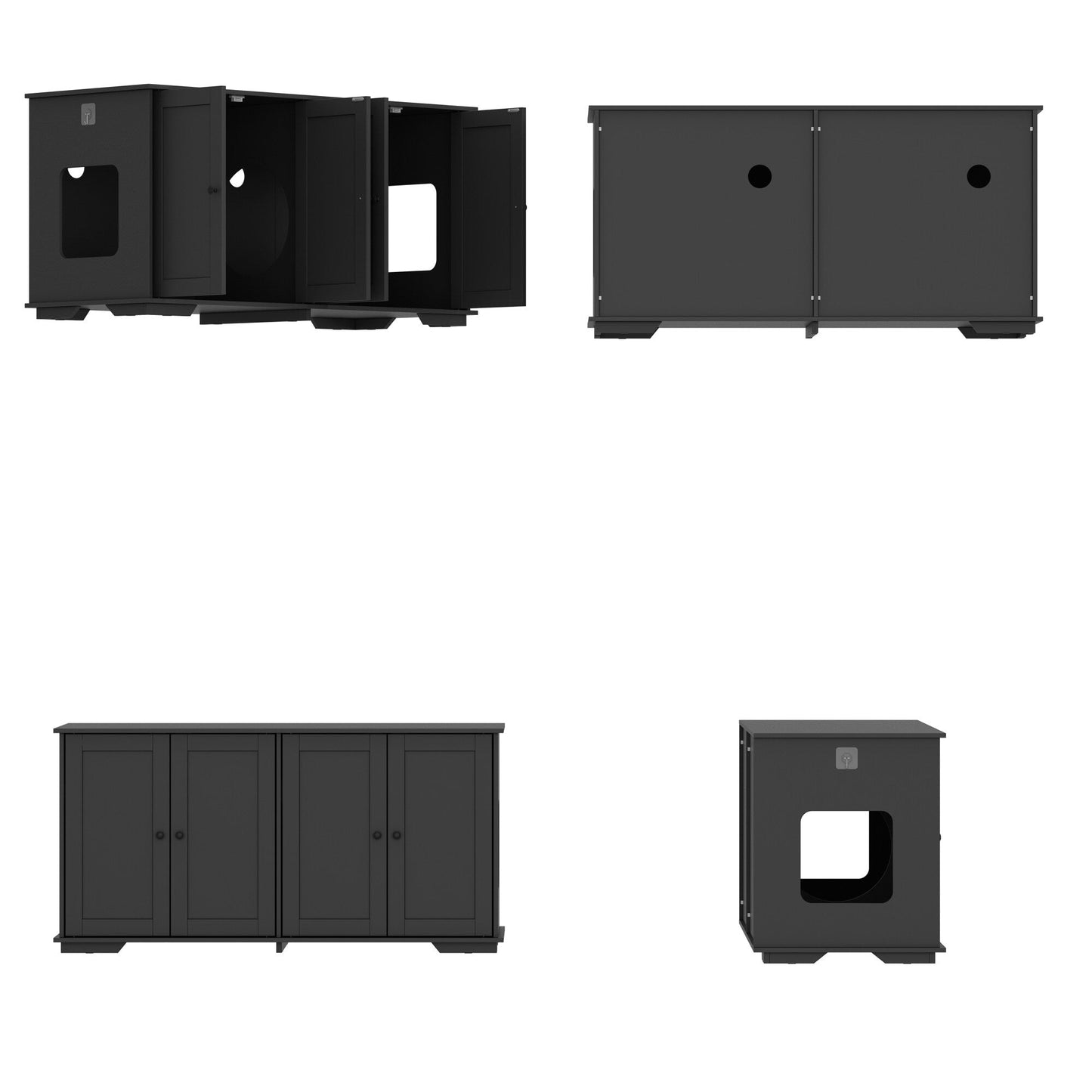 Meuble cache-litière pour chat, double, pour plus d'intimité pour vos animaux de compagnie