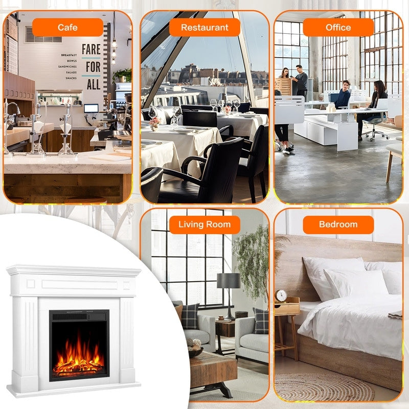 Surround de cheminée électrique en bois, foyer électrique, télécommande