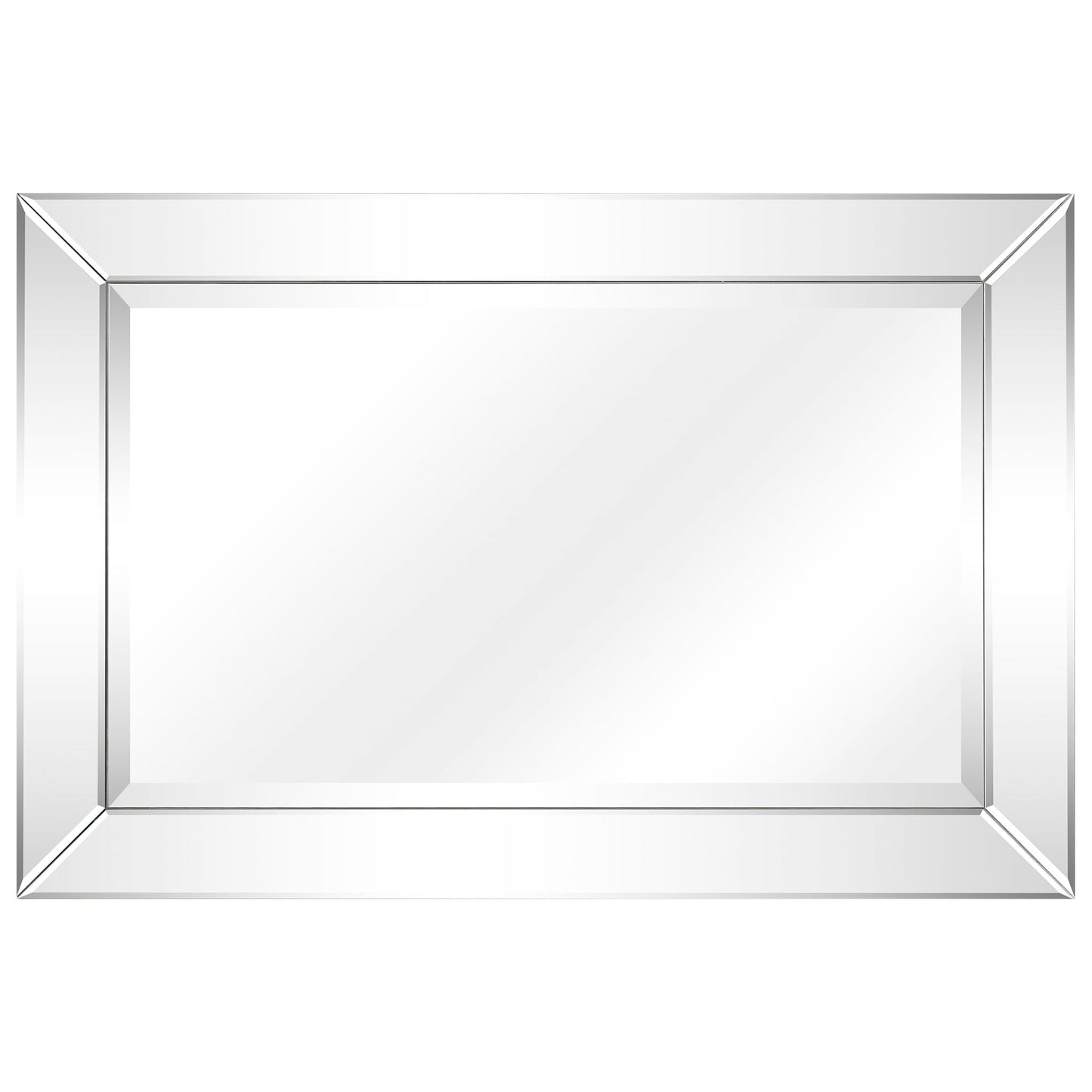 Miroir rectangulaire biseauté transparent haute définition à monter au mur pour salle de bain, meuble-lavabo, chambre à coucher, 3 tailles
