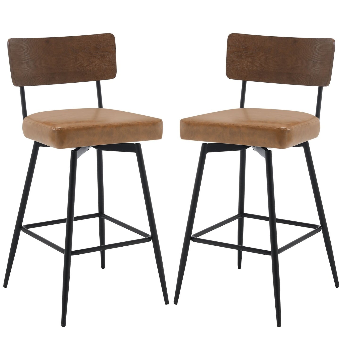 Tabourets de bar/compteur pivotants à revêtement en simili cuir - Lot de 2/3/4