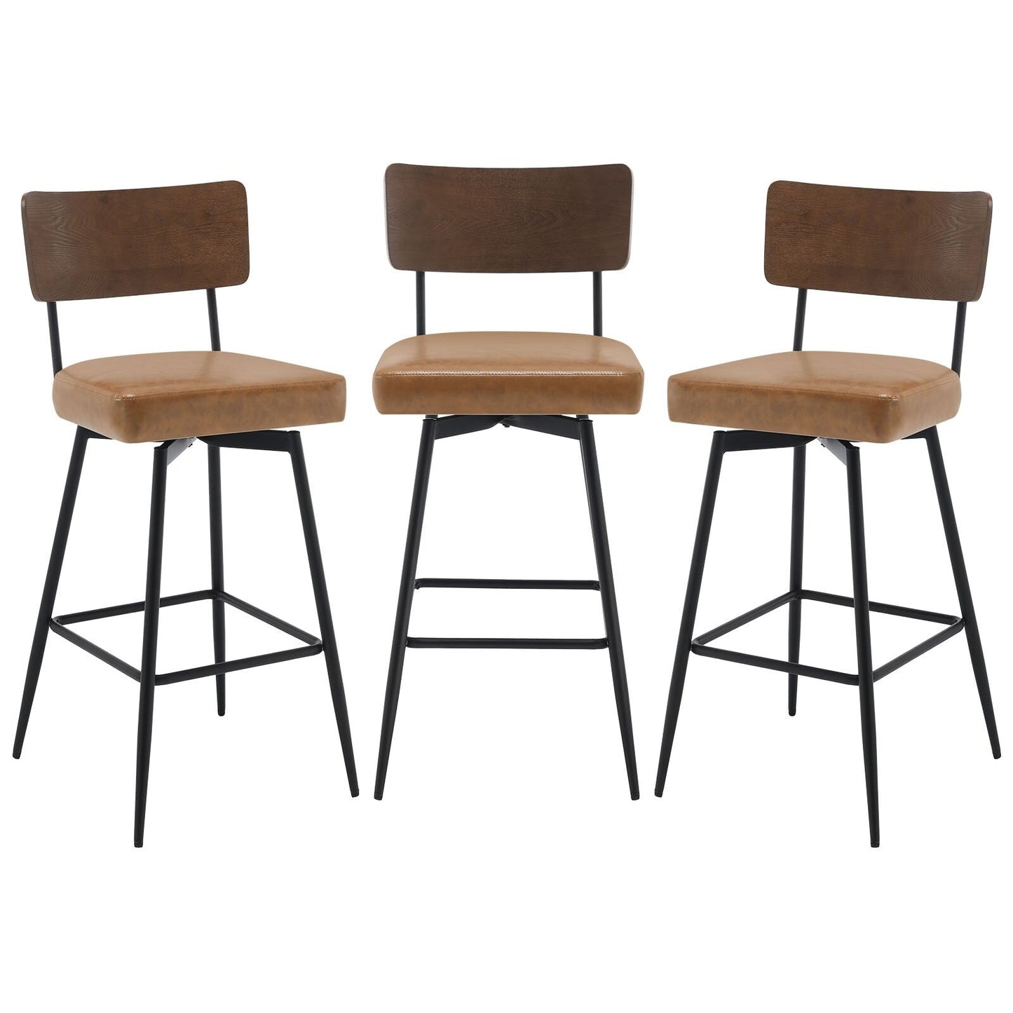 Tabourets de bar/compteur pivotants à revêtement en simili cuir - Lot de 2/3/4