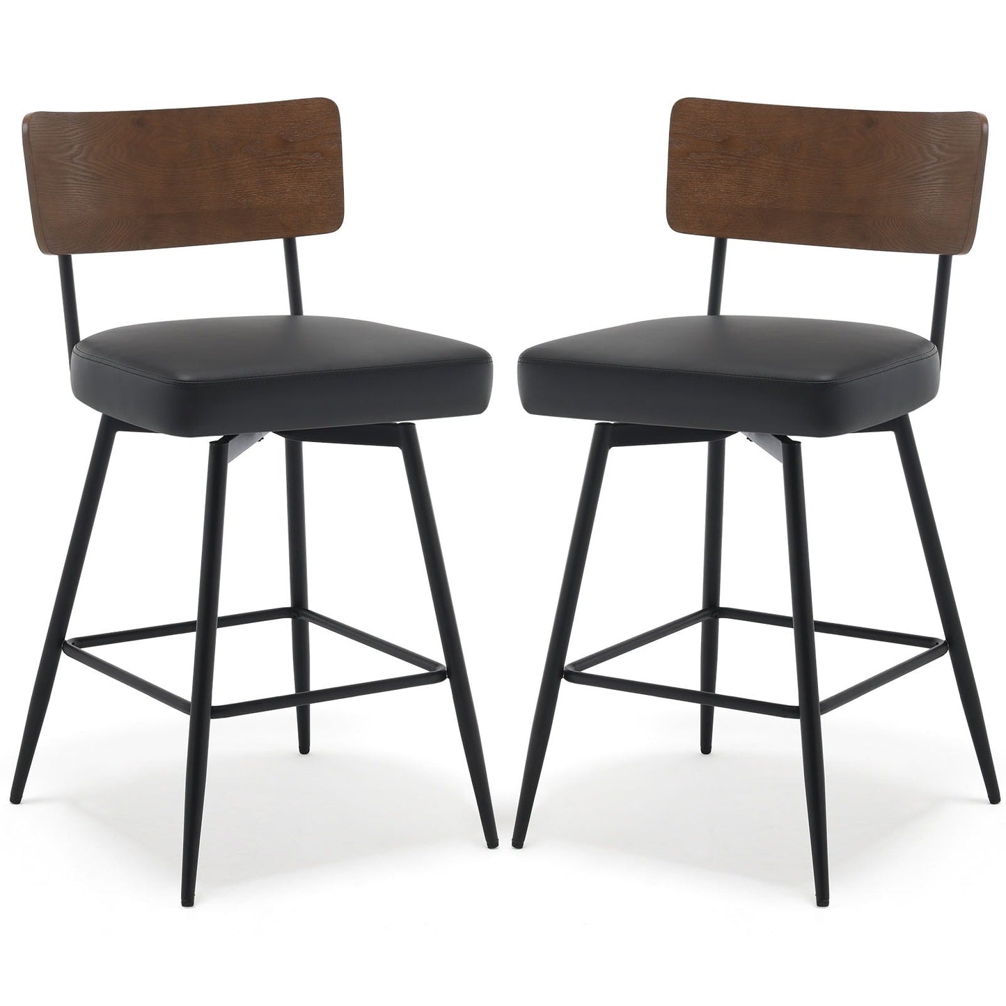 Tabourets de bar/compteur pivotants à revêtement en simili cuir - Lot de 2/3/4