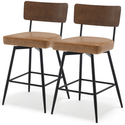 Tabourets de bar/compteur pivotants à revêtement en simili cuir - Lot de 2/3/4