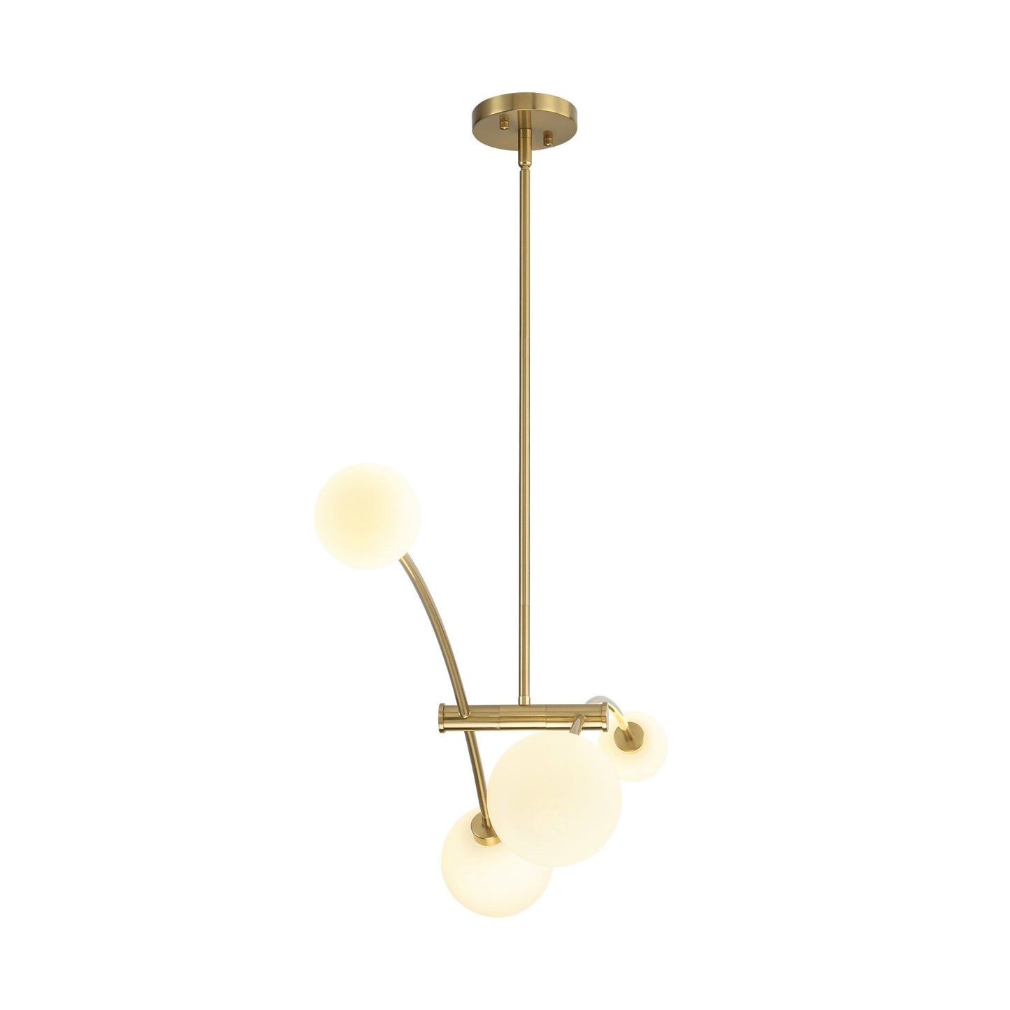Suspension moderne linéaire à 4 lumières, style Sputnik, couleur or, pour îlot de cuisine/salle à manger - 130,5 cm L x 28 cm P x 15 cm H