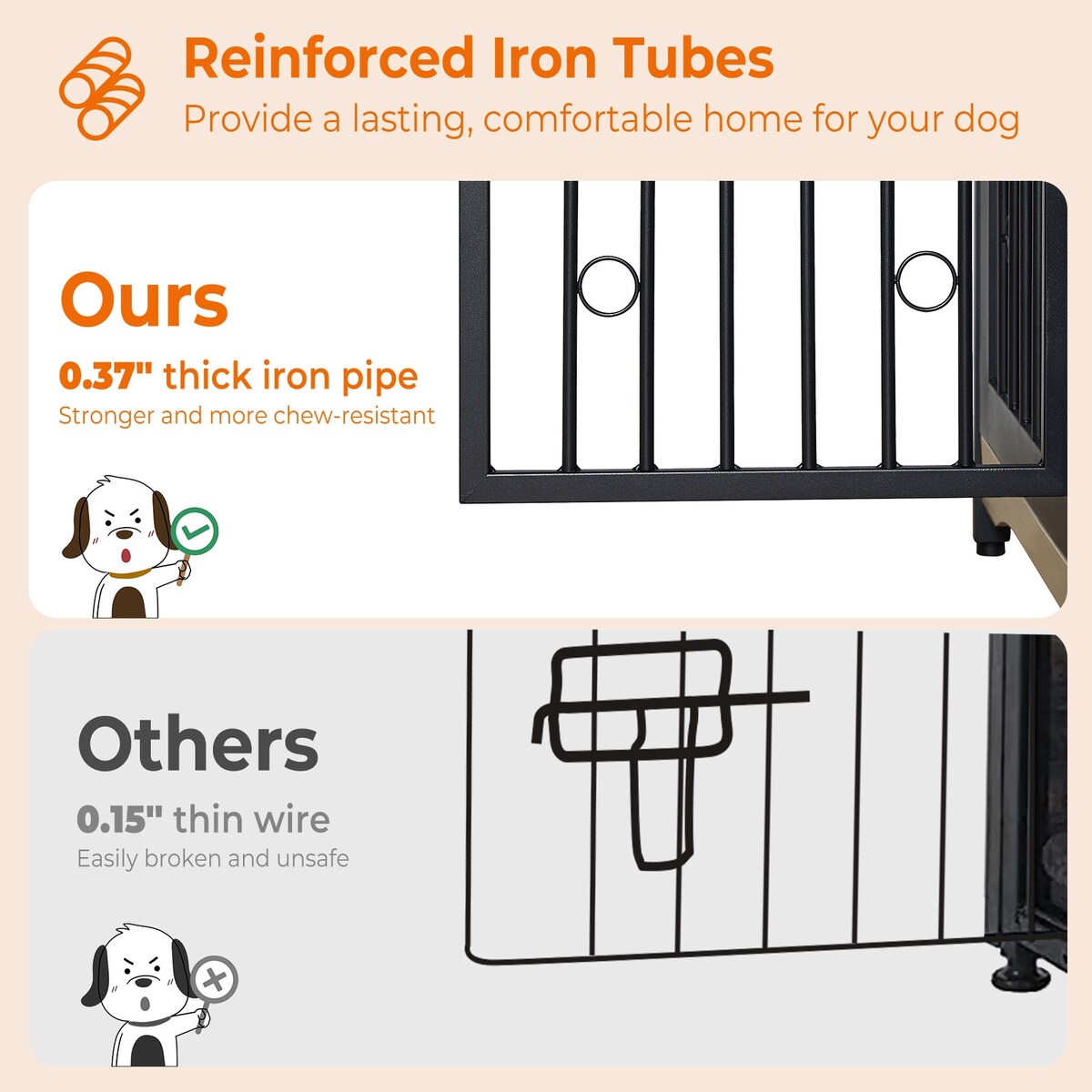 70.86'' Meuble-TV pour chien, grand modèle, avec coussin et deux compartiments (sans coussin)