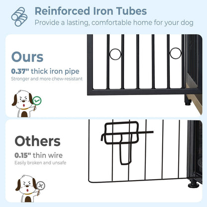 70.86'' Meuble-TV pour chien, grand modèle, avec coussin et deux compartiments (sans coussin)