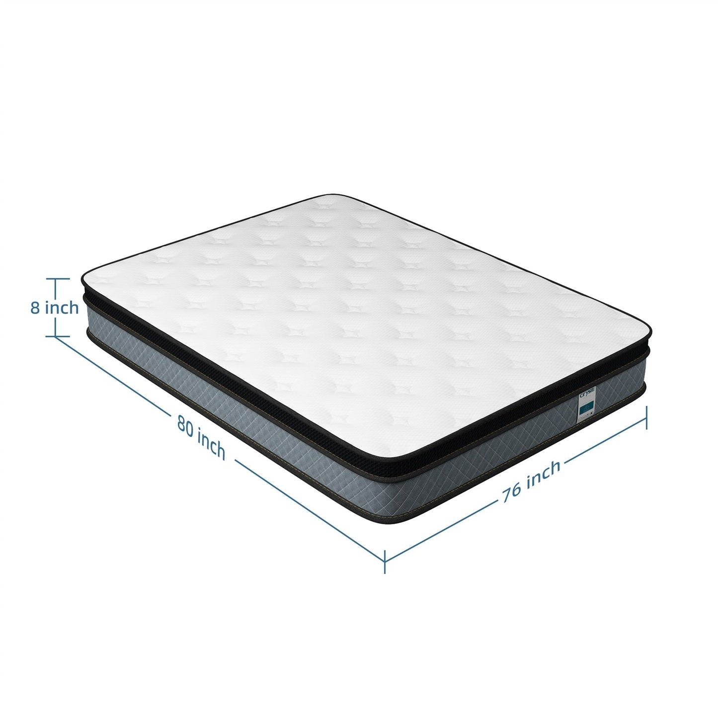Matelas hybride en mousse à mémoire de forme à refroidissement rapide, densité moyenne, livré dans une boîte (8 pouces)
