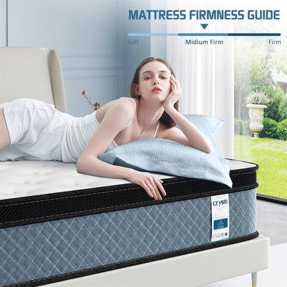 Matelas hybride en mousse à mémoire de forme à refroidissement rapide, densité moyenne, livré dans une boîte (8 pouces)