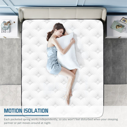 Matelas hybride en mousse à mémoire de forme à refroidissement rapide, densité moyenne, livré dans une boîte (8 pouces)