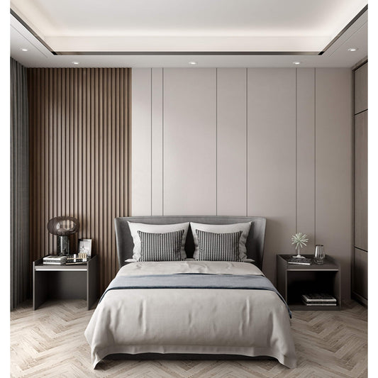 Planche de bardage mural en bois massif de 93 po x 6 po x 0,8 po - 3 pièces + 1 pièce de finition d'extrémité