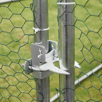 AECOJOY Grand poulailler métallique, enclos à poules métallique, cage à poules métallique à accès facile