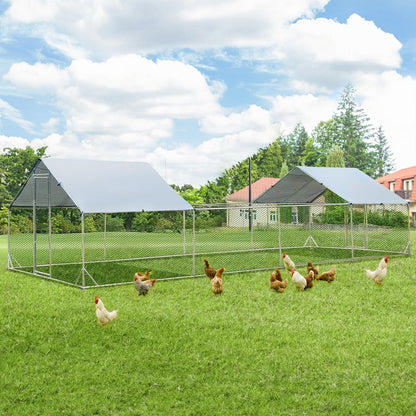 AECOJOY Grand poulailler métallique, enclos à poules métallique, cage à poules métallique à accès facile