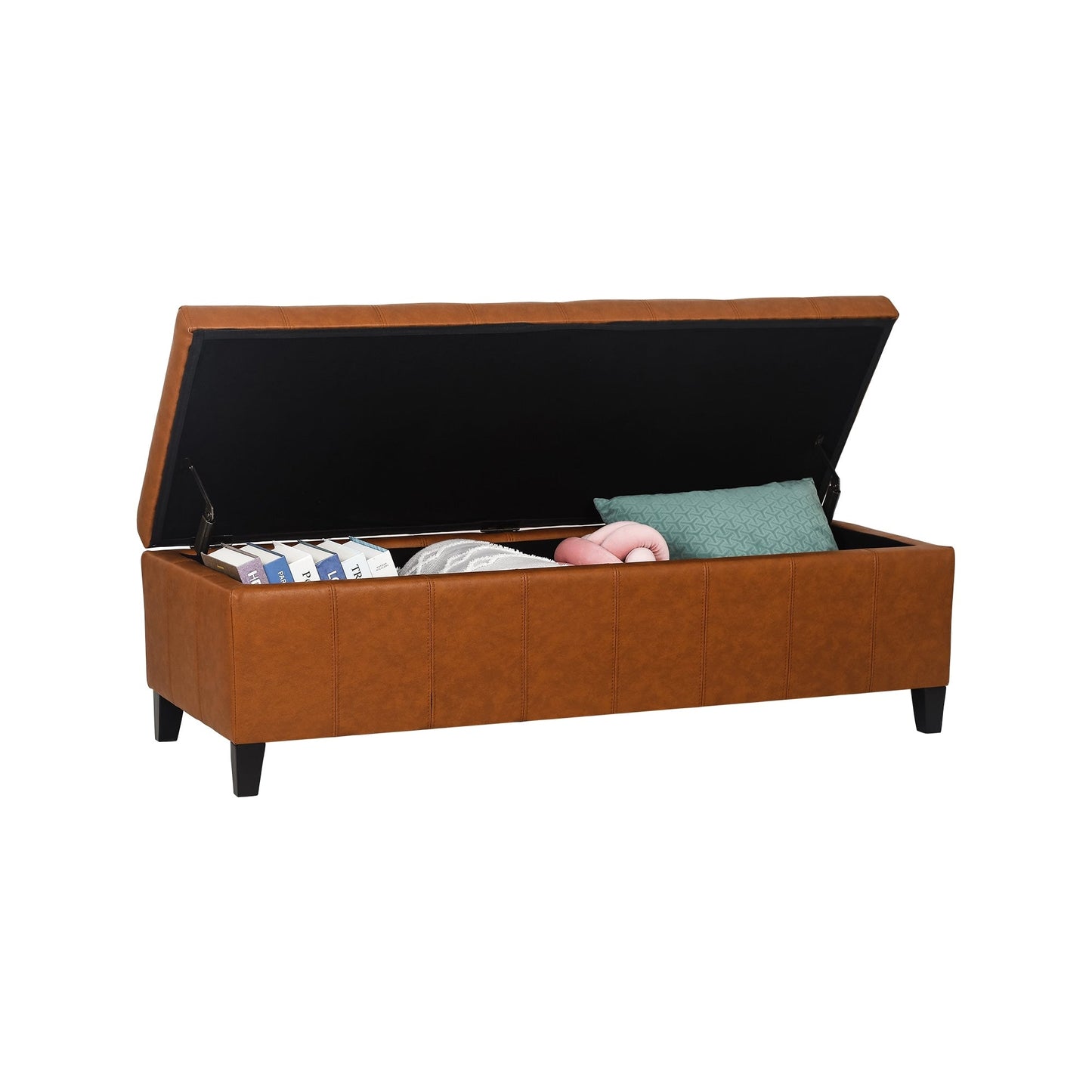 Tabouret coffre à rangement Adeco 50 en simili cuir