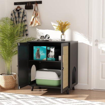 Abri pour litière de chat, maison pour chat, table d'appoint, armoire, bibliothèque