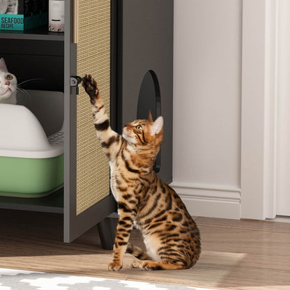 Abri pour litière de chat, maison pour chat, table d'appoint, armoire, bibliothèque