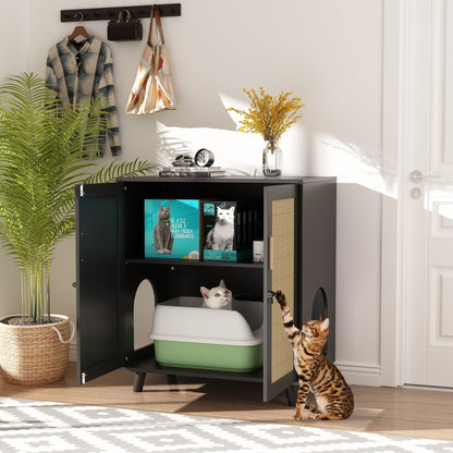 Abri pour litière de chat, maison pour chat, table d'appoint, armoire, bibliothèque