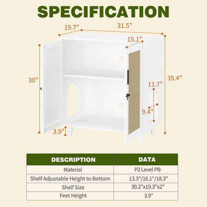 Abri pour litière de chat, maison pour chat, table d'appoint, armoire, bibliothèque