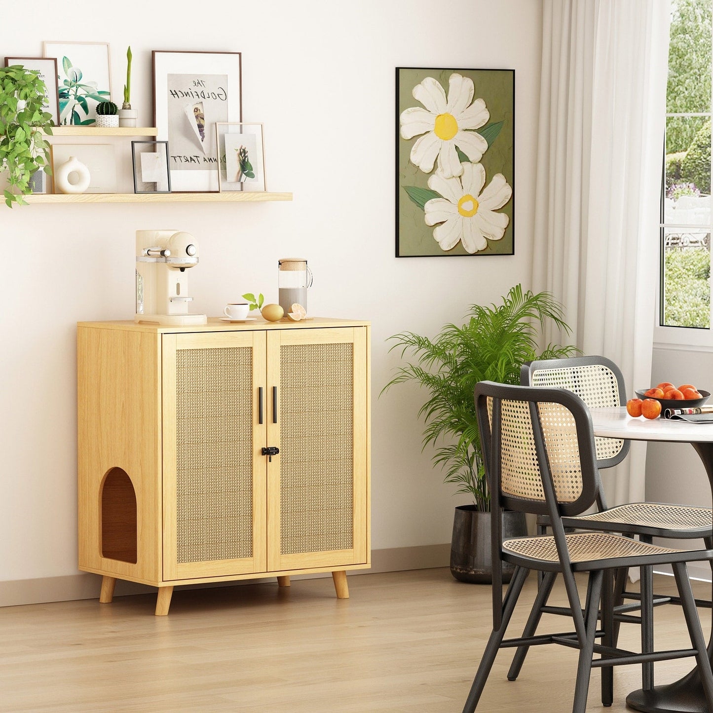 Abri pour litière de chat, maison pour chat, table d'appoint, armoire, bibliothèque