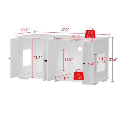 Meuble cache-litière pour chat, double, pour plus d'intimité pour vos animaux de compagnie