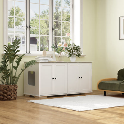 Meuble cache-litière pour chat, double, pour plus d'intimité pour vos animaux de compagnie