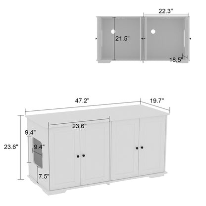 Meuble cache-litière pour chat, double, pour plus d'intimité pour vos animaux de compagnie