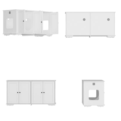 Meuble cache-litière pour chat, double, pour plus d'intimité pour vos animaux de compagnie