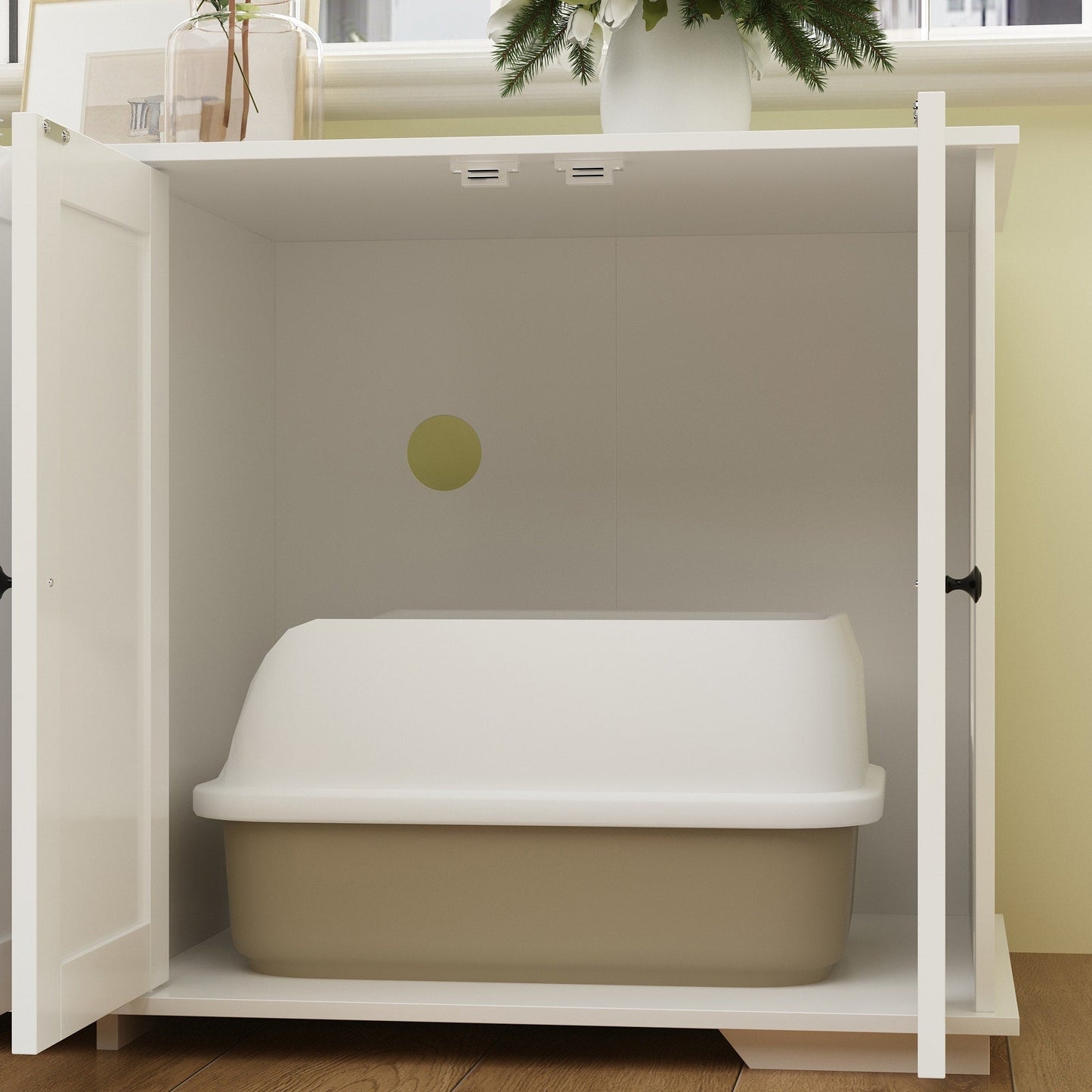 Meuble cache-litière pour chat, double, pour plus d'intimité pour vos animaux de compagnie