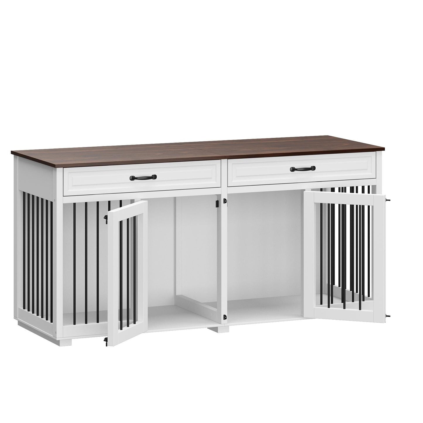 Cage à chien de style meuble, grand chenil en bois de 164 cm (64,5 pouces)